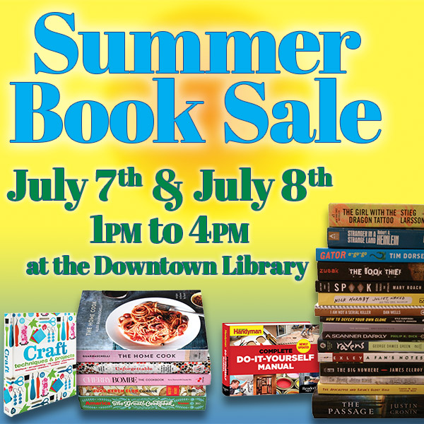 FSCPL digital sign for summer book sale.